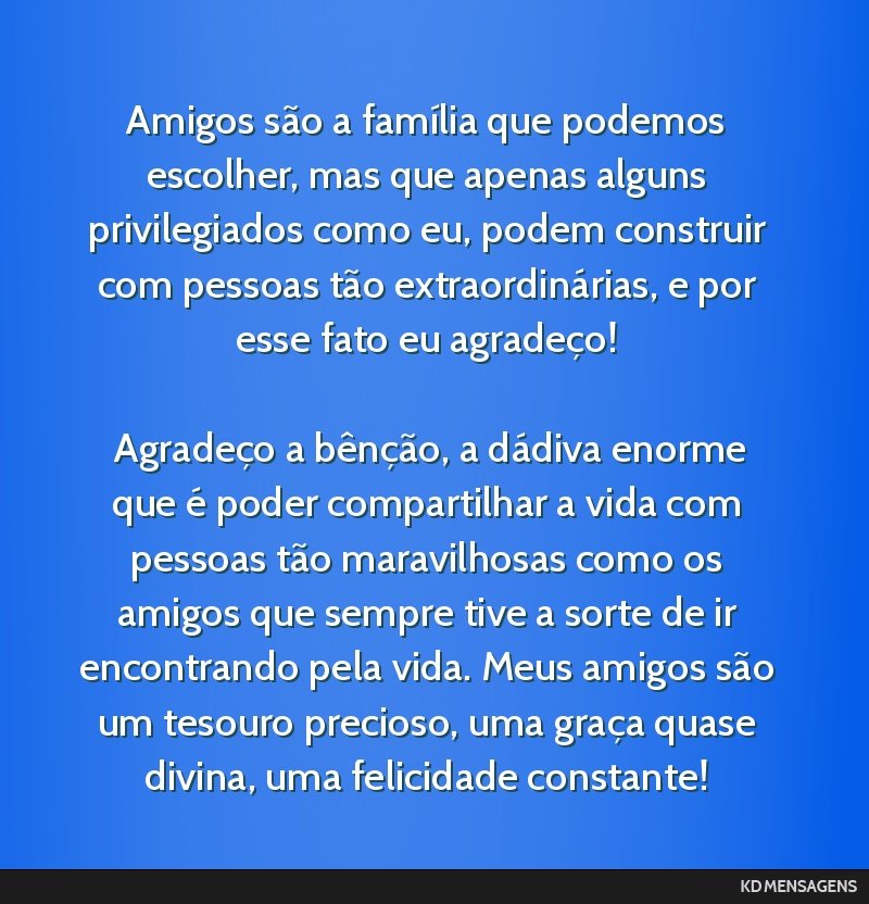 Amigos são a família que podemos escolher, mas que apenas alguns privilegiados como eu, podem construir com pessoas tão extraordinárias, e por esse fato eu agradeço! <br /> <br /> Agradeço a...