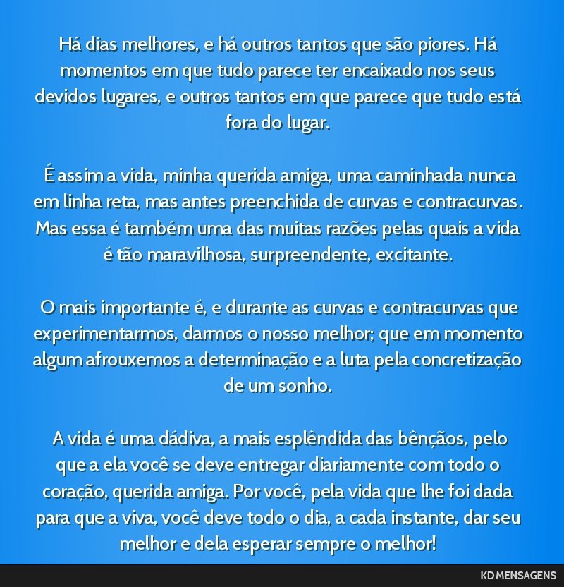 Há dias melhores, e há outros tantos que são piores. Há momentos em que tudo parece ter encaixado nos seus devidos lugares, e outros tantos em que parece que tudo está fora do lugar. <br /> <br...